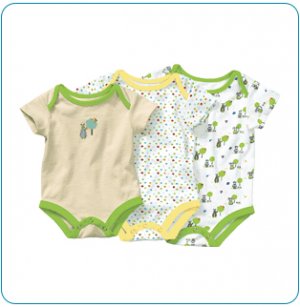 Tiny Tillia Green Growing Bodysuit 3-Size Pack (3-9 months)