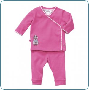 Tiny Tillia Pink Playsuit Kimono Top + Pant (9-12 months)