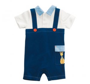 6-9 Months: Tiny Tillia Ben Giraffe Baby Overalls Set - Avon