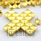 100 7mm Gold Pyramid Studs DIY Studs Metal Studs Craft Studs Spike (JP07)