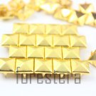 100 9mm Gold Pyramid Studs DIY Studs Metal Studs Craft Studs Spike (JP09)