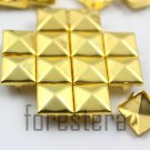 100 12mm Gold Pyramid Studs DIY Studs Metal Studs Craft Studs Spike (JP12)