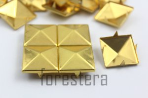 100 20mm Gold Pyramid Studs DIY Studs Metal Studs Craft Studs Spike (JP20)