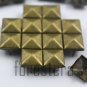 100 12mm Antique Brass Pyramid Studs DIY Studs Metal Studs Craft Studs Spike (BP12)