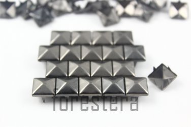 100 9mm Gunmetal Pyramid Studs DIY Studs Metal Studs Craft Studs Spike (GP09)