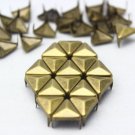 100 10mm Antique Brass Triangle Studs DIY Studs Metal Studs Craft Studs Spike (BT10)