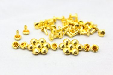 100pcs 5mm Gold Cone Conical Rapid Rivet Studs - JC-RI05