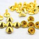 100pcs 9mm Gold Cone Conical Rapid Rivet Studs - JC-RI09