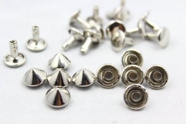 100pcs 9mm Silver Cone Conical Rapid Rivet Studs - SC-RI09