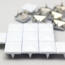 100 12mm White Pyramid Studs DIY Studs Metal Studs Craft Studs Spike （C-WH12）
