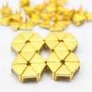 100 8mm Gold Flat Triangle Studs DIY Studs Metal Studs Craft Studs Spike (JFT08）