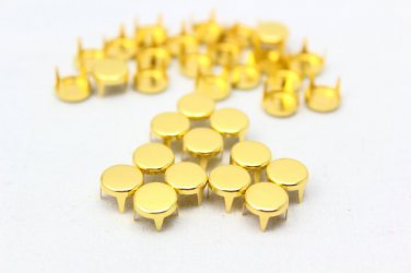 100 8mm Gold Flat Round Studs DIY Studs Metal Studs Craft Studs Spike &iuml;&frac14;�JFR08&iuml;&frac14;�
