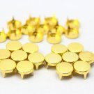 100 10mm Gold Flat Round Studs DIY Studs Metal Studs Craft Studs Spike（JFR10）