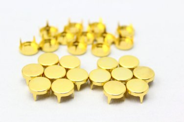 100 10mm Gold Flat Round Studs DIY Studs Metal Studs Craft Studs Spike&iuml;&frac14;�JFR10&iuml;&frac14;�