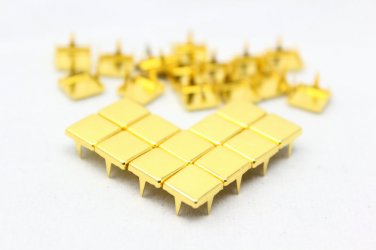 100 8mm Gold Flat Square Studs DIY Studs Metal Studs Craft Studs Spike &iuml;&frac14;�JFQ08&iuml;&frac14;�