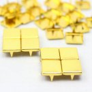 100 10mm Gold Flat Square Studs DIY Studs Metal Studs Craft Studs Spike（JFQ10）