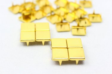 100 10mm Gold Flat Square Studs DIY Studs Metal Studs Craft Studs Spike&iuml;&frac14;�JFQ10&iuml;&frac14;�