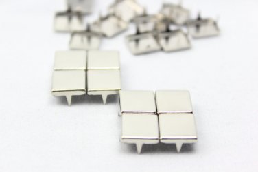 100 10mm Silver Flat Square Studs DIY Studs Metal Studs Craft Studs Spike (SFQ10&iuml;&frac14;�