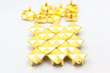 100 9.3mm Gold Square Studs Special DIY Studs Metal Studs Craft Studs Spike (JM09&iuml;&frac14;�
