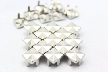 100 9.3mm Silver Square Studs Special DIY Studs Metal Studs Craft Studs Spike (SM09&iuml;&frac14;�