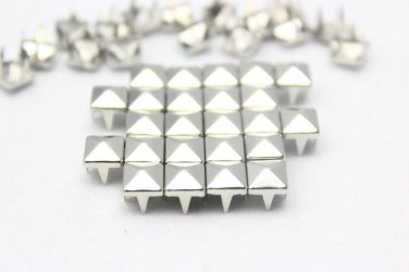 100 6mm Silver Pyramid Studs DIY Studs Metal Studs Craft Studs Spike (SP06)