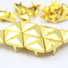 100 16mm Gold Flat Triangle Studs DIY Studs Metal Studs Craft Studs Spike （JFT16）