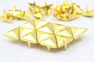 100 16mm Gold Flat Triangle Studs DIY Studs Metal Studs Craft Studs Spike &iuml;&frac14;�JFT16&iuml;&frac14;�