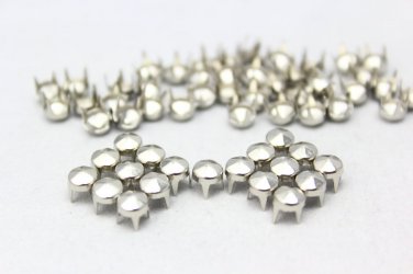 100 5mm Silver hexagon Cone Studs DIY Studs Metal Studs Craft Studs Spike SHC05