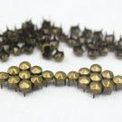100 5mm Antique Brass Bronze hexagon Cone Studs DIY Studs Metal Studs Craft Studs Spike BHC05