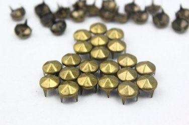 100 8mm Antique Brass Bronze hexagon Cone Studs DIY Studs Metal Studs Craft Studs Spike BHC08