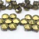 100 10mm Antique Brass Bronze hexagon Cone Studs DIY Studs Metal Studs Craft Studs Spike BHC10