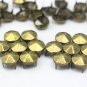 100 10mm Antique Brass Bronze hexagon Cone Studs DIY Studs Metal Studs Craft Studs Spike BHC10