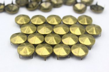 100 12mm Antique Brass Bronze hexagon Cone Studs DIY Studs Metal Studs Craft Studs Spike BHC12