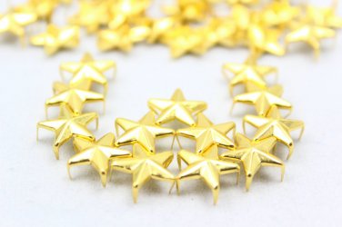 100 12mm Gold Star Studs DIY Studs Metal Studs Craft Studs Spike JS12