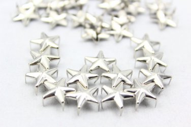 100 12mm Silver Star Studs DIY Studs Metal Studs Craft Studs Spike SS12