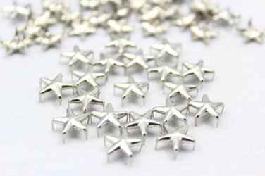 100 10mm Silver Star Studs DIY Studs Metal Studs Craft Studs Spike SS10