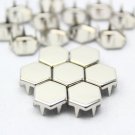 100 10mm Silver Flat Regular Hexagon Studs DIY Studs Metal Studs Craft Studs Spike SH10