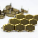 100 14mm x 10mm Antique BrassHexagon Flat Studs DIY Studs Metal Studs Craft Studs Spike BHR14