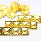 100 10.5mm Gold Dotted Border Pyramid Studs DIY Studs Metal Studs Craft Studs Spike JDP10