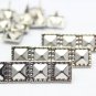 100 10.5mm Silver Dotted Border Pyramid Studs DIY Studs Metal Studs Craft Studs Spike SDP10