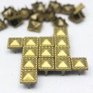 100 8.5mm Antique Brass Dotted Border Pyramid Studs DIY Studs Metal Studs Craft Studs Spike BDP08