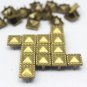 100 8.5mm Antique Brass Dotted Border Pyramid Studs DIY Studs Metal Studs Craft Studs Spike BDP08