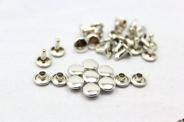 100 7mm Silver Round Double Cap Rapid Rivet Studs  DIY Studs Metal Studs Craft Studs Spike SR-RI07