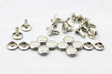 100 9mm Silver Round Double Cap Rapid Rivet Studs  DIY Studs Metal Studs Craft Studs Spike SR-RI09