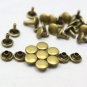 100 7mm Antique Brass Round Double Cap Rapid Rivet Studs  BR-RI07