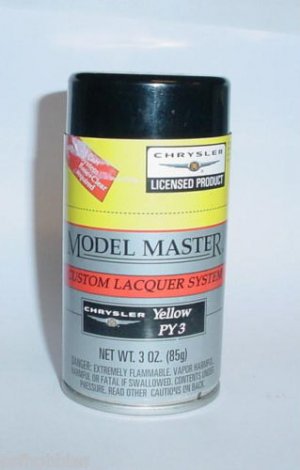 Testors Model Master Chrysler Yellow Lacquer 3oz Spray Can Model Car Paint