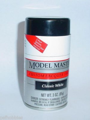 Testors Model Master Classic White  Lacquer 3oz Spray Can Model Car Paint