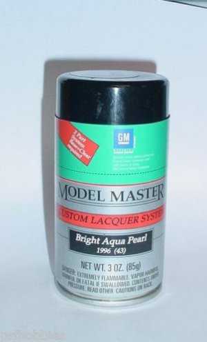 Testors Model Master Bright Aqua Pearl Lacquer 3oz Spray Can Model Car Paint