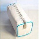 Clinique Cosmetic Makeup Beauty Bag (White with Green Trim)