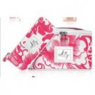 Cnique pink flower cosmetic bag